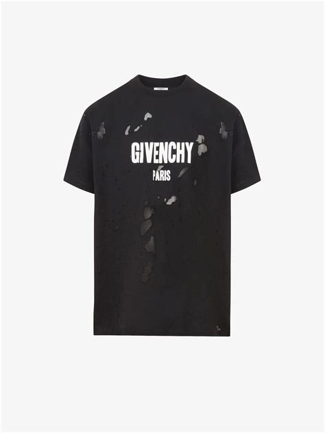 t shirt givenchy destroyed 2017|GIVENCHY PARIS destroyed oversized t.